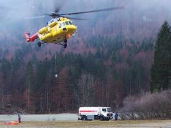 Ausrüstung eines gebrauchten Tankfahrzeuges zur Hubschrauberbetankung