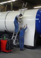 Instandsetzung Unfallschaden an einem Biertankauflieger